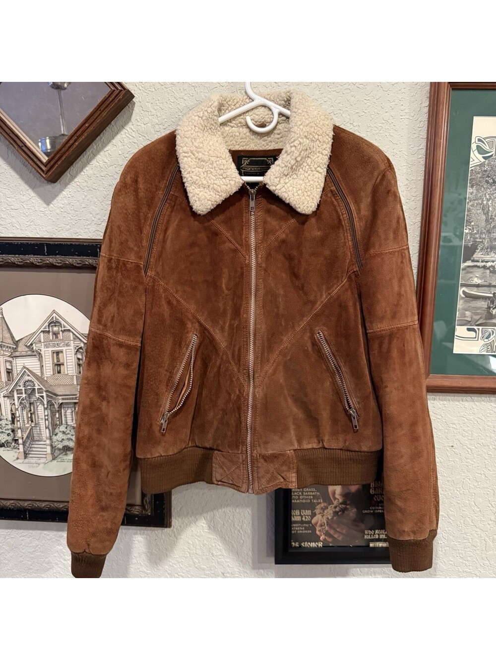 Vintage 60s/70s RARE Pioneer Wear Leather Jacket With Detachable Sleeves 42 Lrg